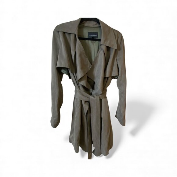 CLUB MONACO CLASSIC LINED ENDURING STYLE MOSS MINI TRENCHCOAT - Medium - Picture 8 of 13